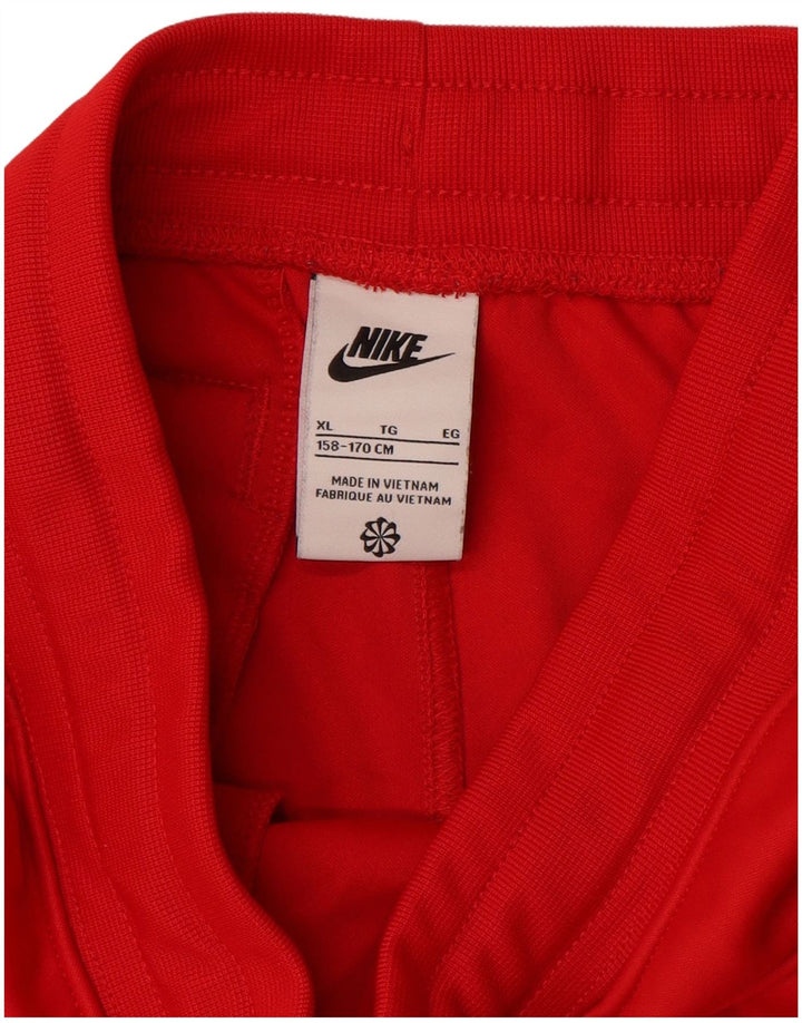 NIKE Boys Tracksuit Trousers 13-14 Years XL  Red Colourblock Polyester