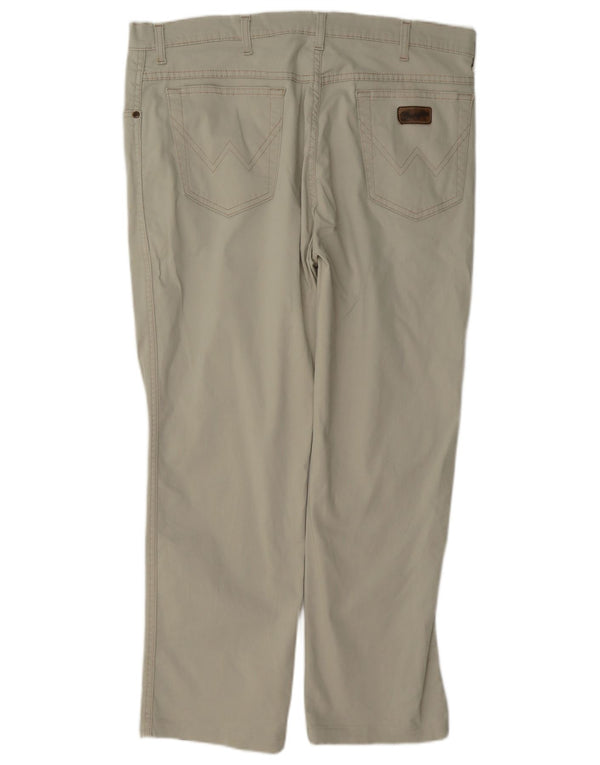 Wrangler Mens Straight Casual Trousers W38 L28 Beige Cotton