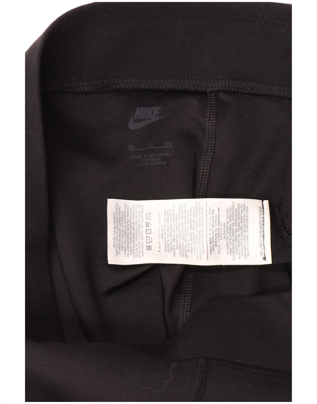 NIKE Womens Graphic Leggings UK 18 XL  Black Cotton