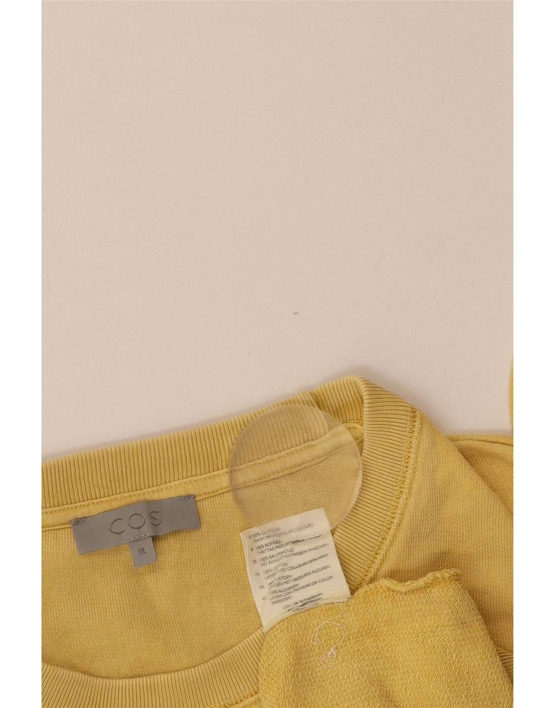 COS Mens Sweatshirt Jumper Medium Yellow Cotton