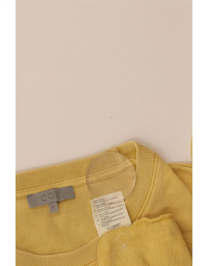 COS Mens Sweatshirt Jumper Medium Yellow Cotton