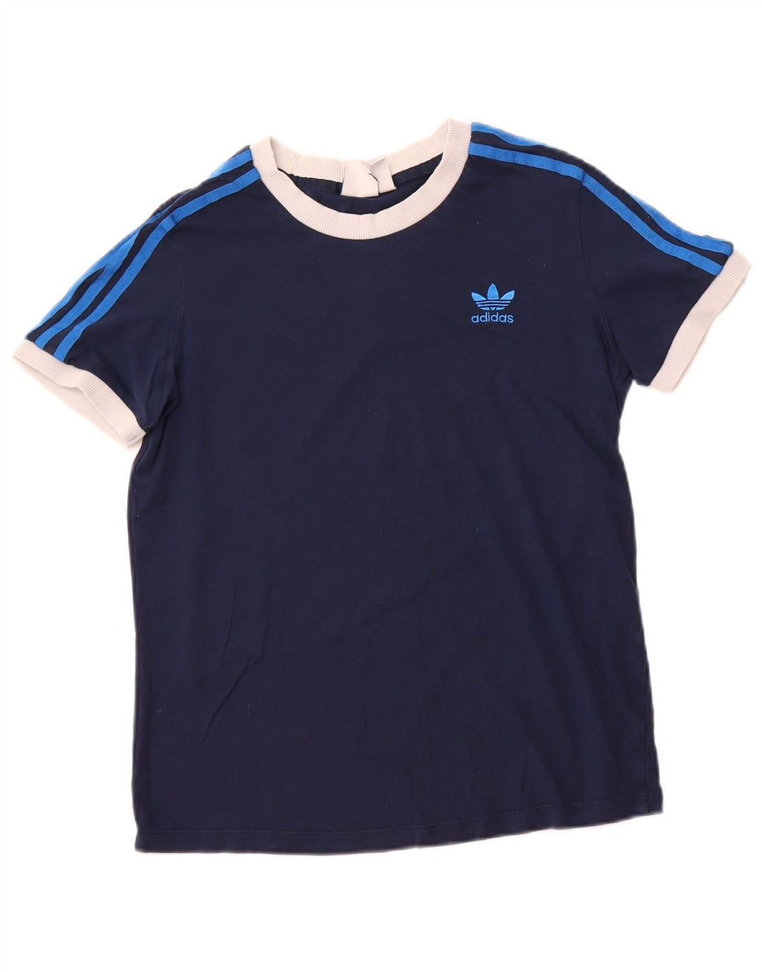 ADIDAS Womens T-Shirt Top UK 12 Medium Navy Blue