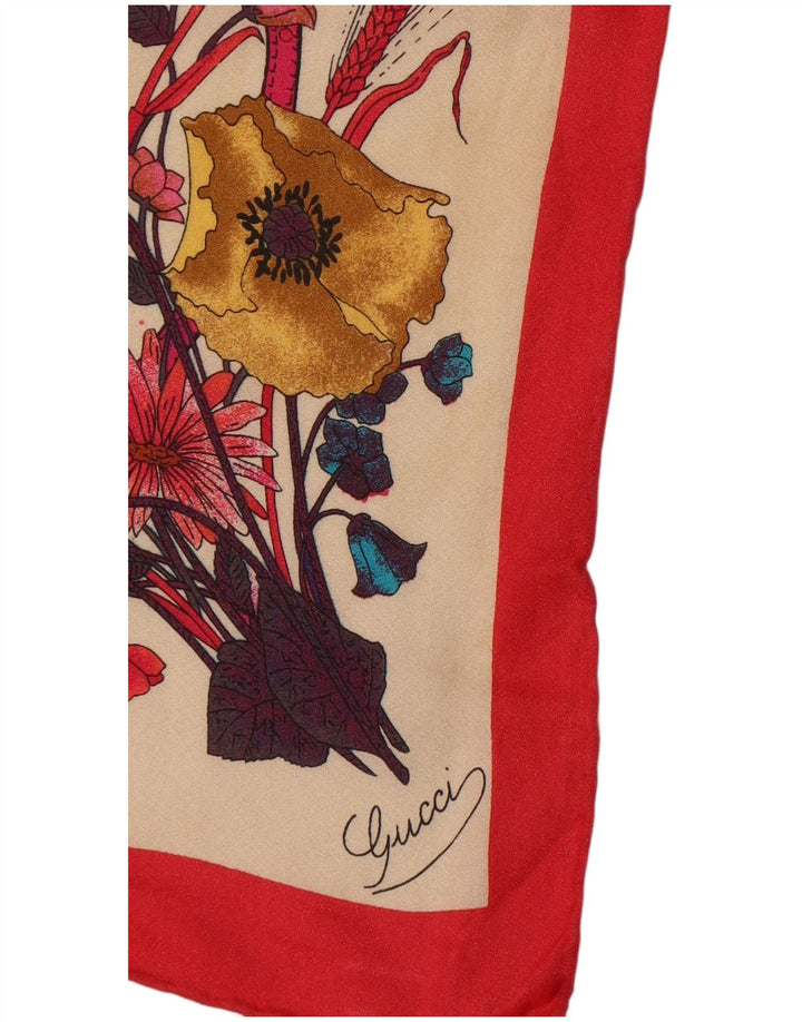 Gucci Womens Graphic Square Scarf One Size Multicoloured Floral Designer
