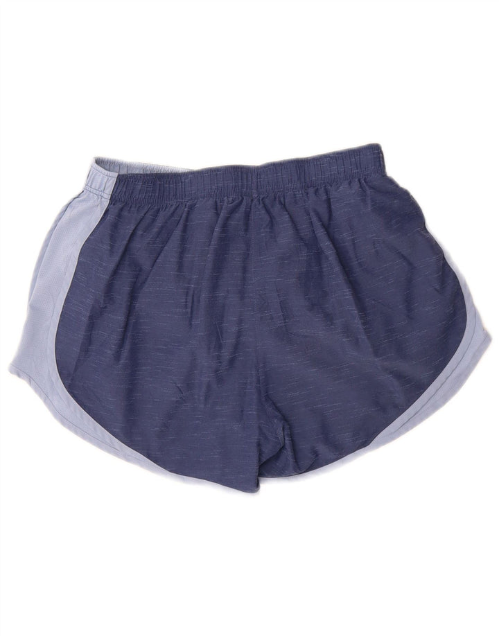 Nike Womens Dri Fit Sport Shorts UK 16 Large Blue Colourblock Polyester