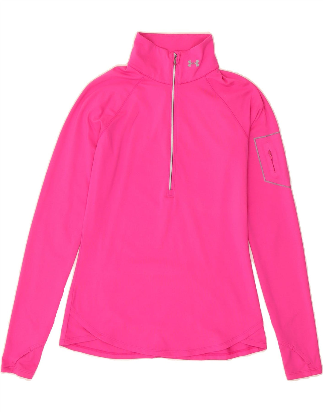 UNDER ARMOUR Womens Zip Neck Pullover Tracksuit Top UK 10 Small Pink Vintage Under Armour and Second-Hand Under Armour from Messina Hembry 