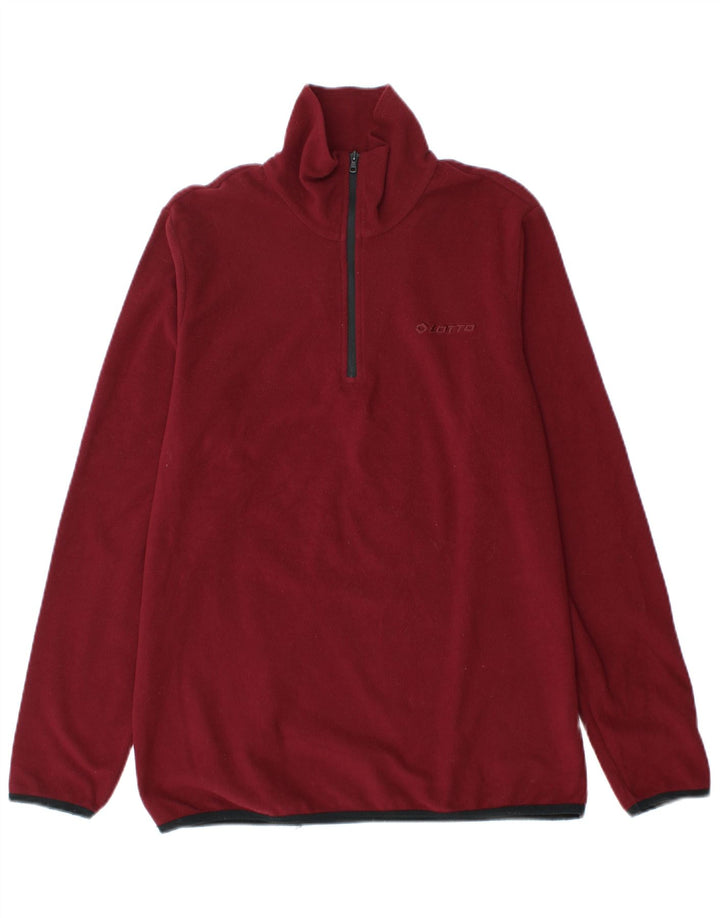 Lotto Mens Zip Neck Fleece Jumper Medium Burgundy Polyester