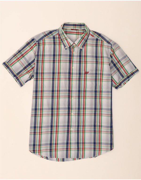 Carrera Mens Short Sleeve Shirt 2XL White Check Cotton