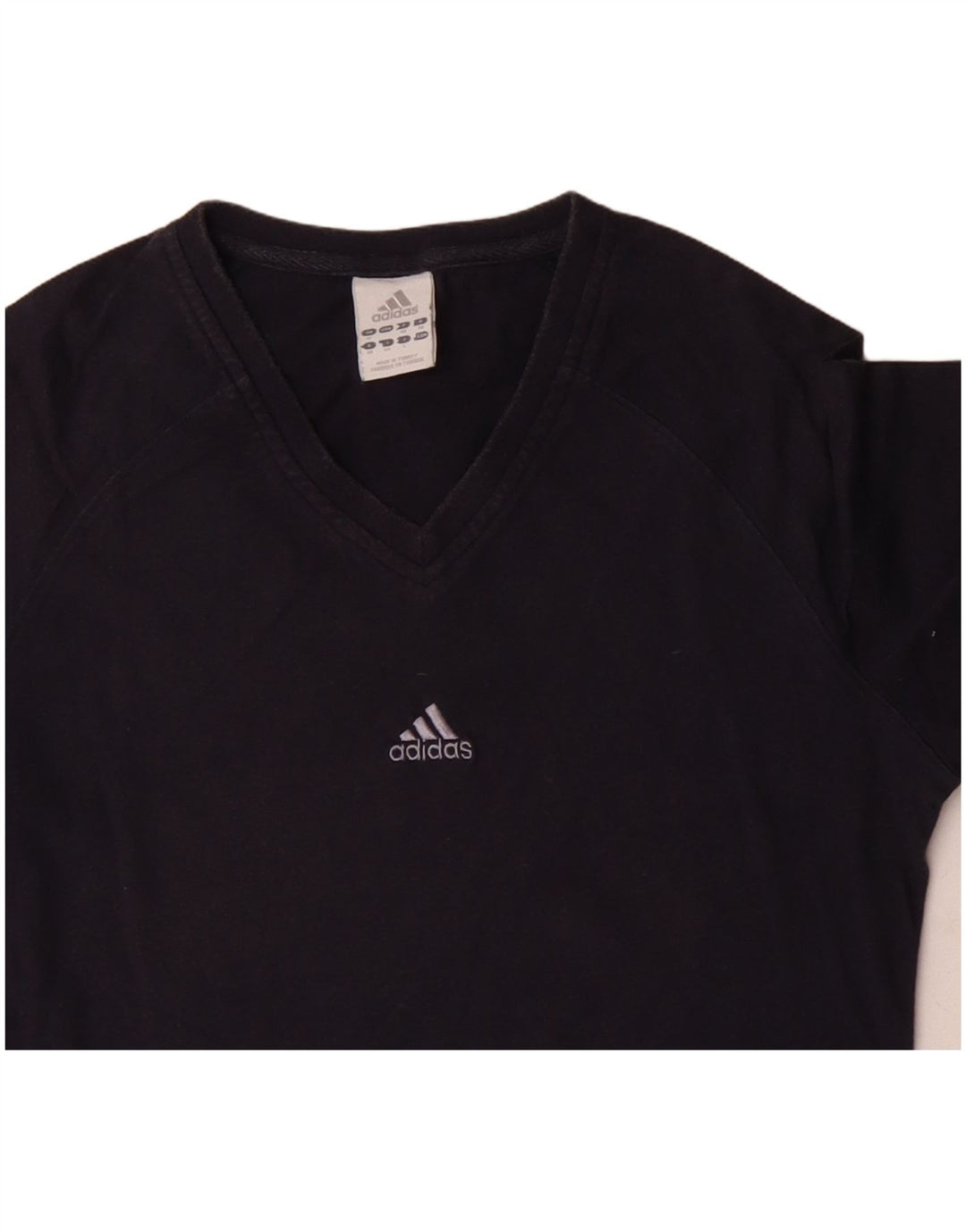 Adidas Womens T-Shirt Top UK 12 Medium  Navy Blue Cotton