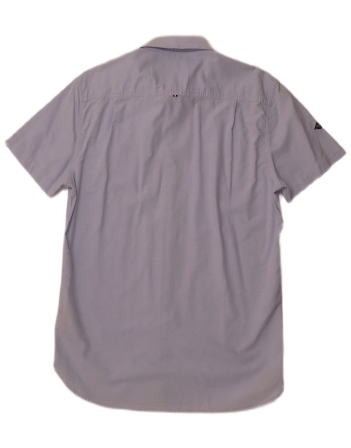 SUPERDRY Mens Short Sleeve Shirt Medium Blue Cotton