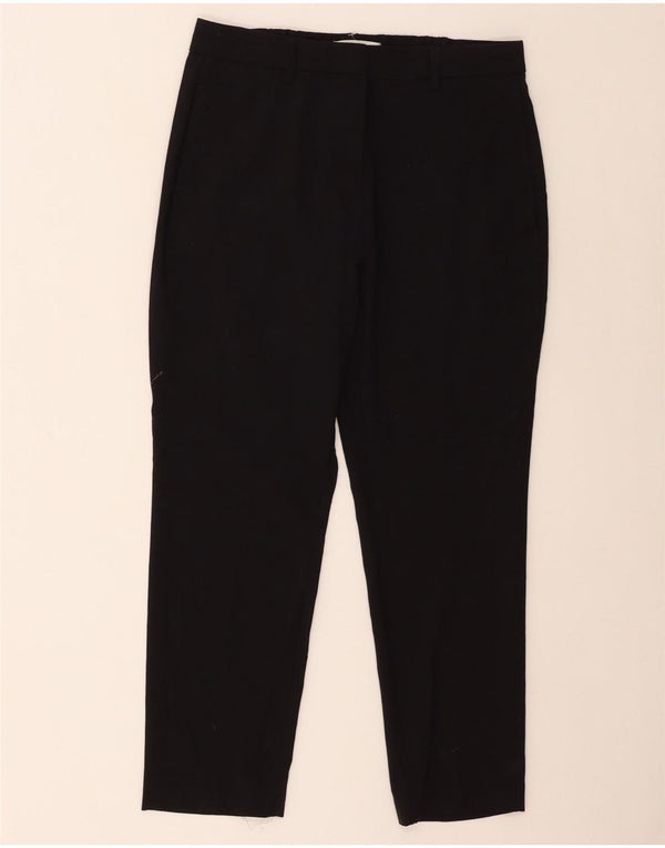 Marks & Spencer Womens Short Cropped Trousers UK 12 Medium W30 L24 Black