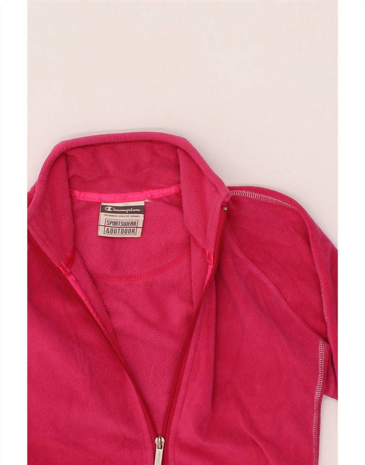 CHAMPION Womens Fleece Jacket UK 16 Large Pink Polyester Vintage Champion and Second-Hand Champion from Messina Hembry 