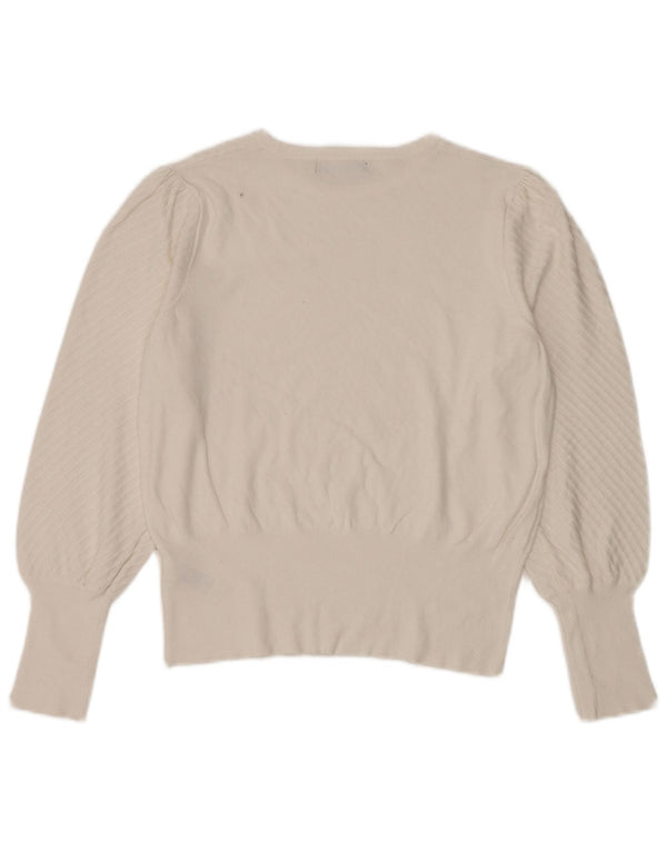 Marks & Spencer Womens Boat Neck Jumper Sweater UK 16 Large Off White