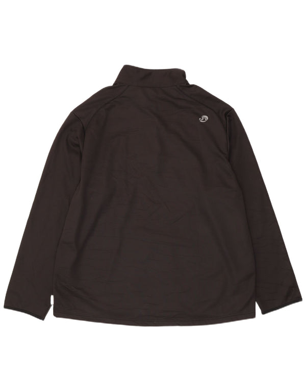 TRIBORD Mens Zip Neck Sweatshirt Jumper 3XL Black Polyester