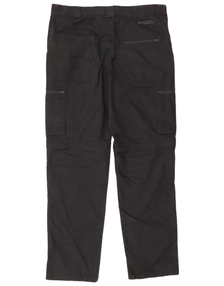 Mountain Warehouse Mens Straight Cargo Trousers W34 L32 Black Polyester