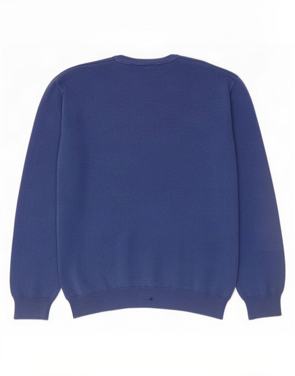 Marks & Spencer Mens V-Neck Jumper Sweater 2XL Blue Cotton
