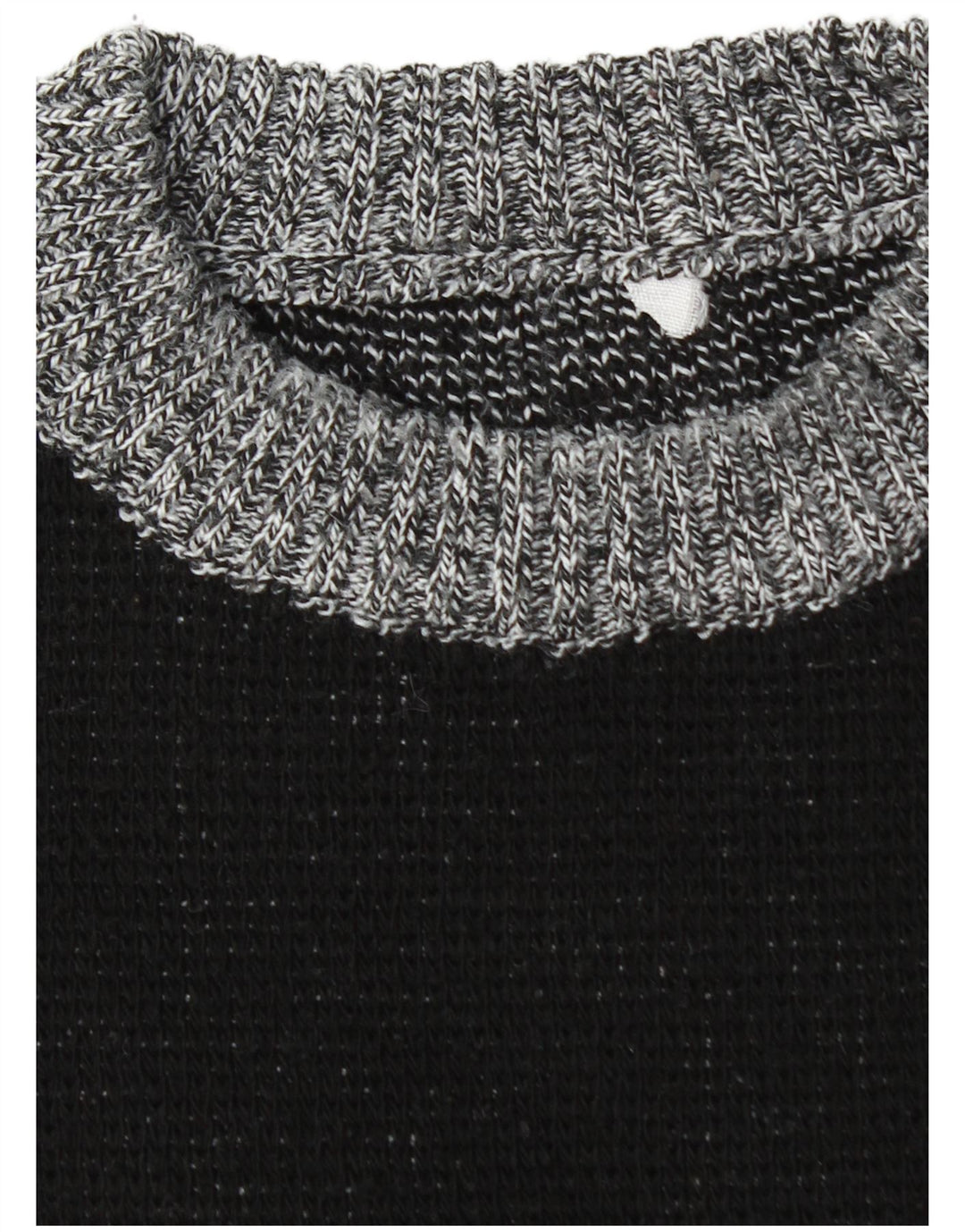 VINTAGE Mens Crew Neck Jumper Sweater Large Grey Colourblock