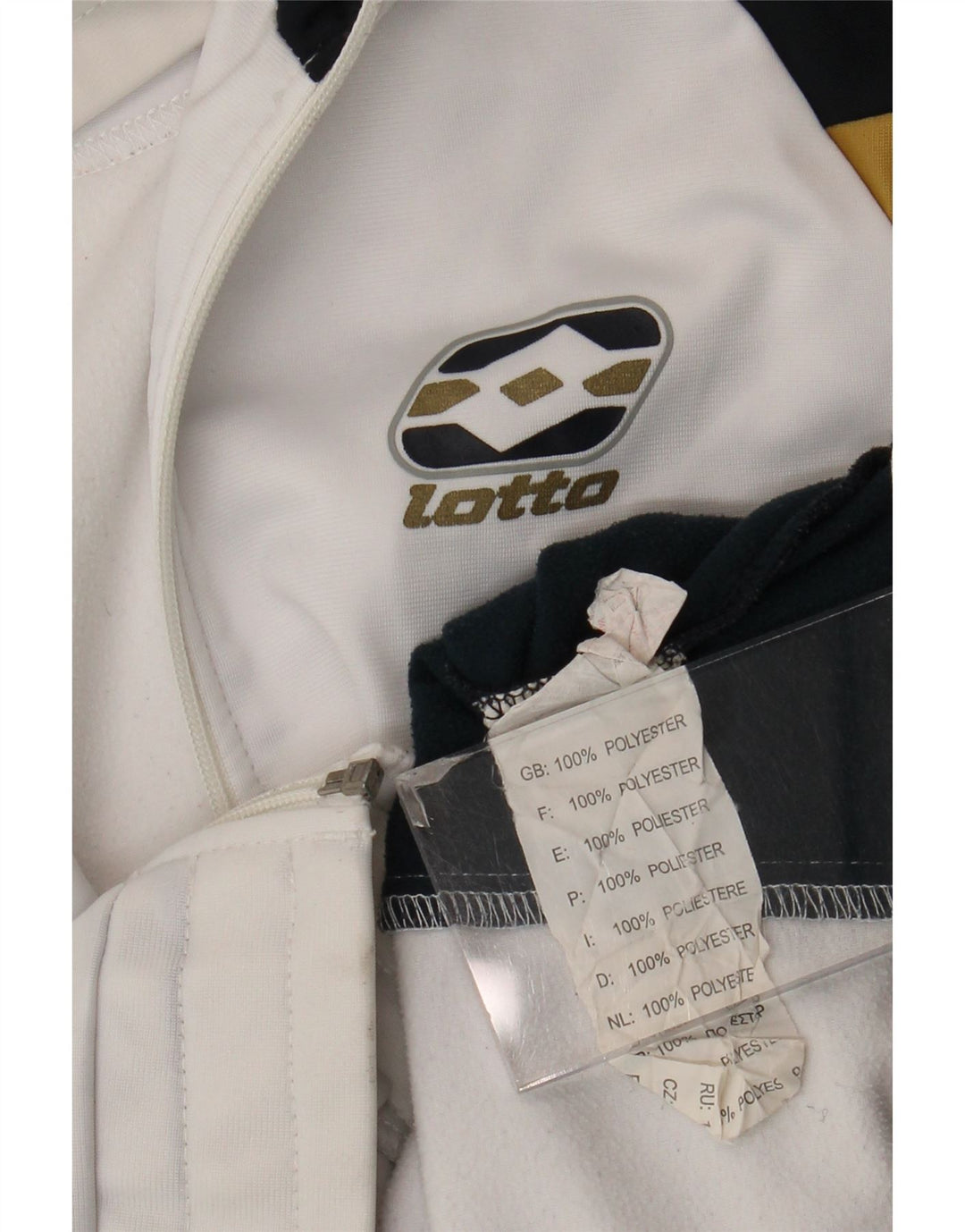 Lotto Mens Graphic Tracksuit Top Jacket Medium White Colourblock Polyester