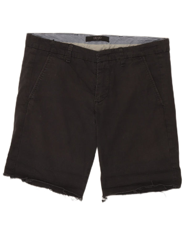 LIU JO Mens Slim Fit Chino Shorts IT 50 Large W36 Black Cotton