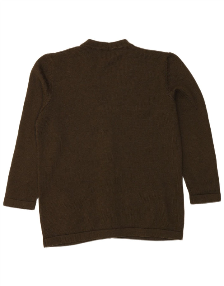 LUISA SPAGNOLI Womens Cardigan Sweater UK 18 XL Khaki Wool