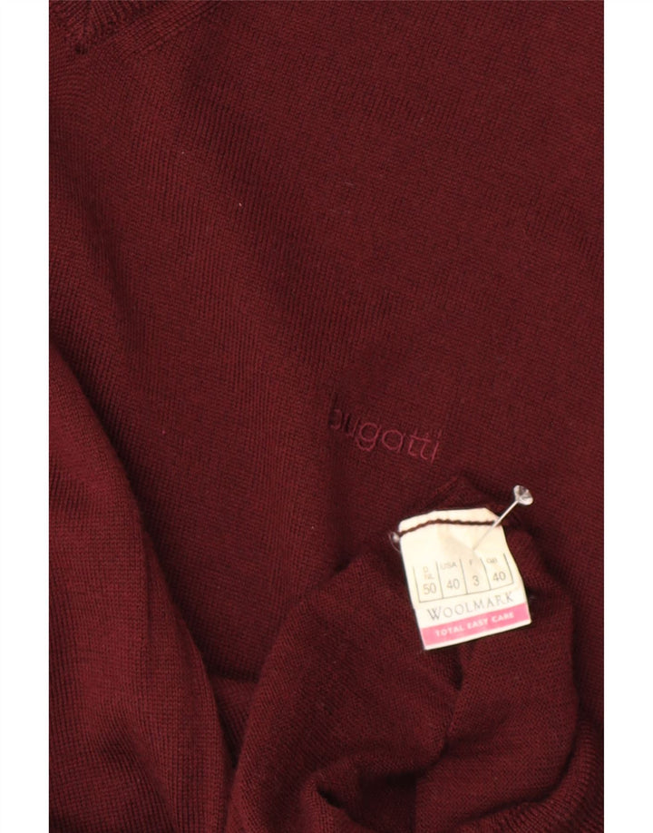 Bugatti Mens Vest Tank Top UK 40 Medium Burgundy Virgin Wool