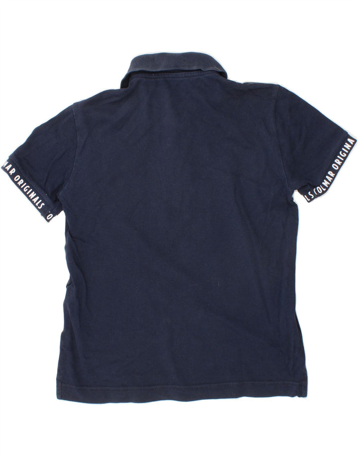 COLMAR Boys Graphic Polo Shirt 7-8 Years Navy Blue Vintage Colmar and Second-Hand Colmar from Messina Hembry 
