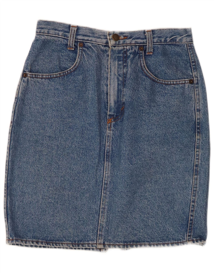 BENETTON Womens High Waist Denim Skirt IT 42 Medium W26  Blue Cotton