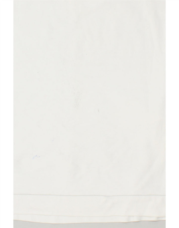 LEVI'S Womens Crop Graphic Sweatshirt Jumper UK 14 Medium White Cotton | Vintage Levi's | Thrift | Second-Hand Levi's | Used Clothing | Messina Hembry 