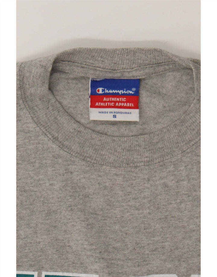 CHAMPION Mens Graphic Sweatshirt Jumper Small Grey Cotton Vintage Champion and Second-Hand Champion from Messina Hembry 