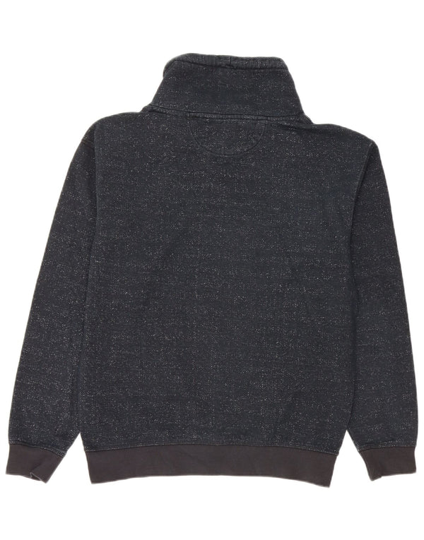 Zara Mens Sweatshirt Jumper Small Navy Blue Flecked Cotton