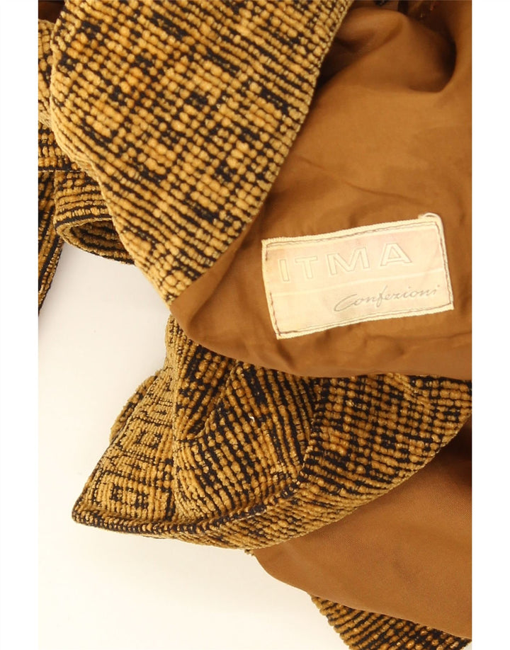 Vintage Mens Military Jacket UK 38 Medium Beige Geometric
