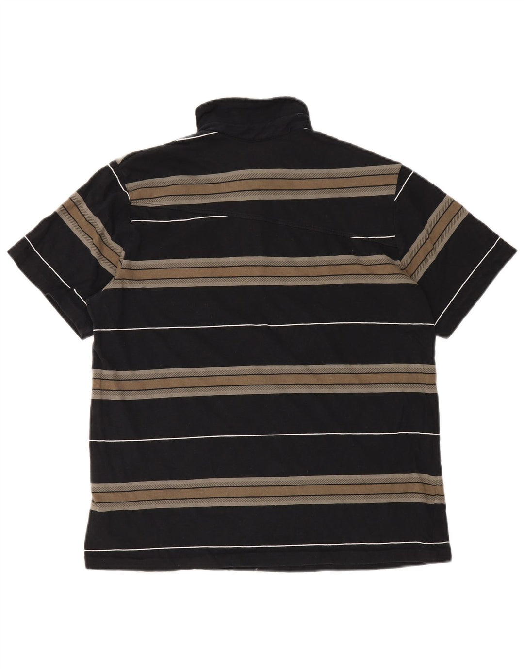 VOLCOM Mens Polo Shirt Medium Black Striped Cotton