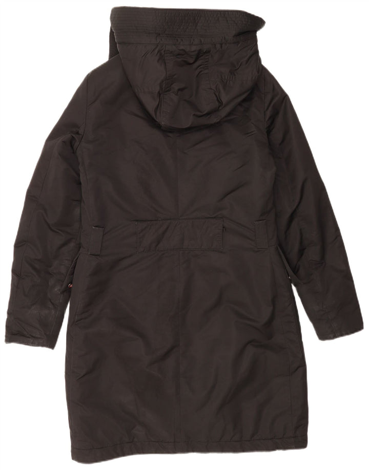 PEUTEREY Womens Hooded Padded Coat IT 42 Medium Black Polyester