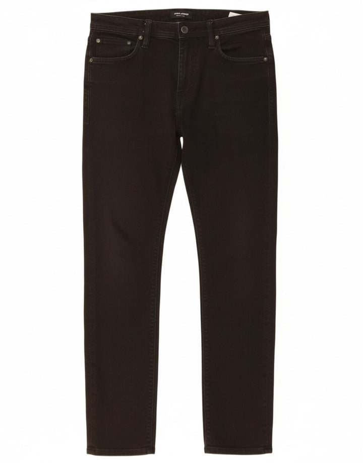 JACK & JONES Mens Slim Jeans W32 L32 Black Cotton