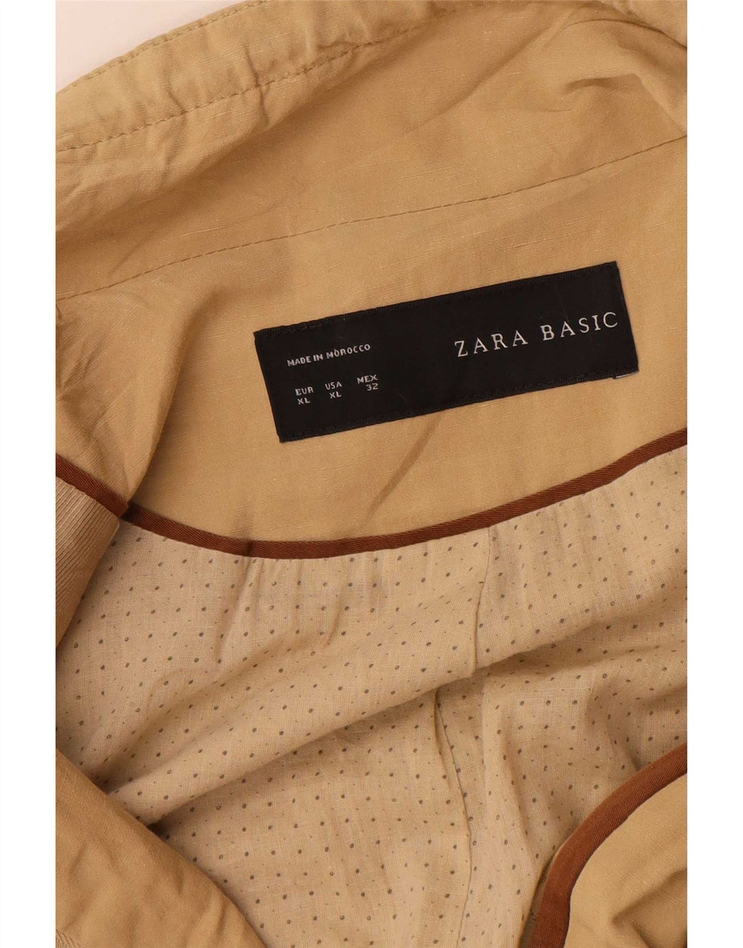 Zara Womens Military Jacket UK 18 XL Beige