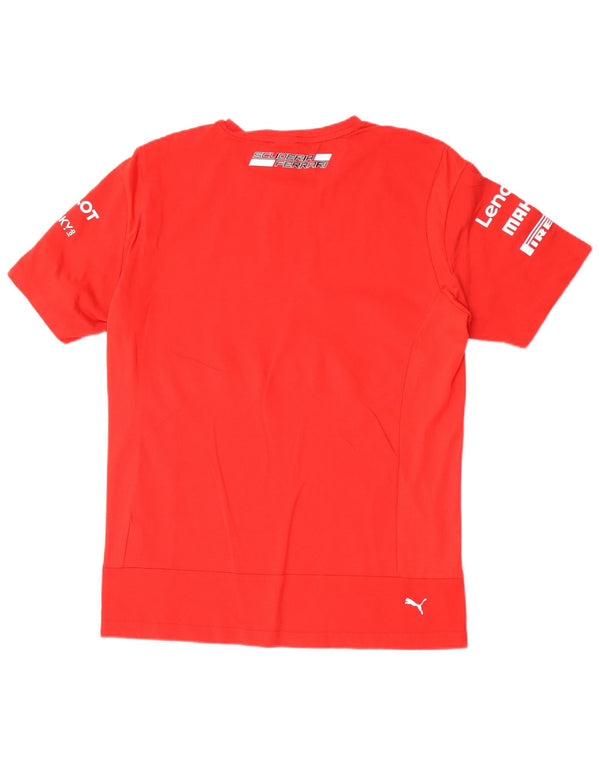 Puma Womens Ferrari Graphic T-Shirt Top UK 16 Large Red Cotton