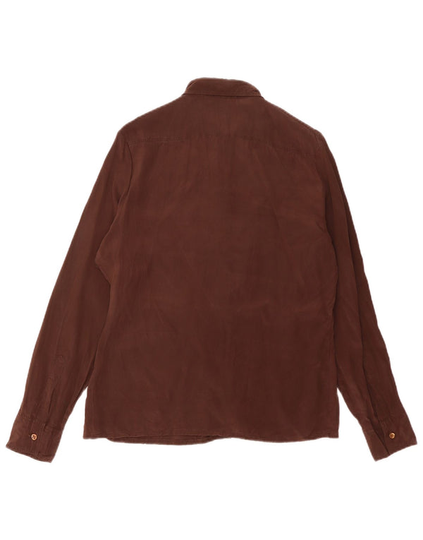 Franck Olivier Womens Shirt IT 44 Medium Brown Silk