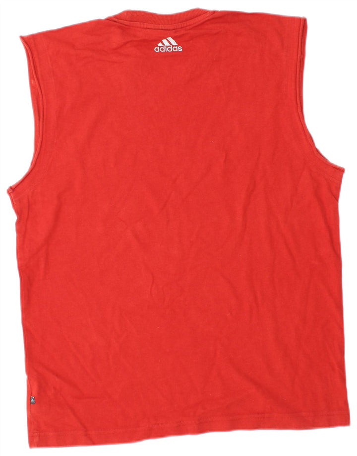 ADIDAS Mens Graphic Vest Top UK 40/42 Medium Red Cotton