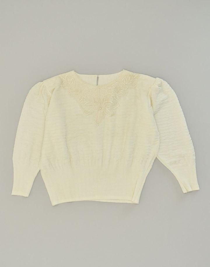 VINTAGE Womens Blouse Top UK 20 2XL Off White Vintage Vintage and Second-Hand Vintage from Messina Hembry 