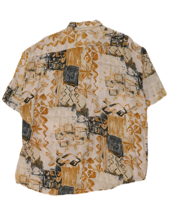 Canda Mens Short Sleeve Shirt Large Multicoloured Patchwork Viscose