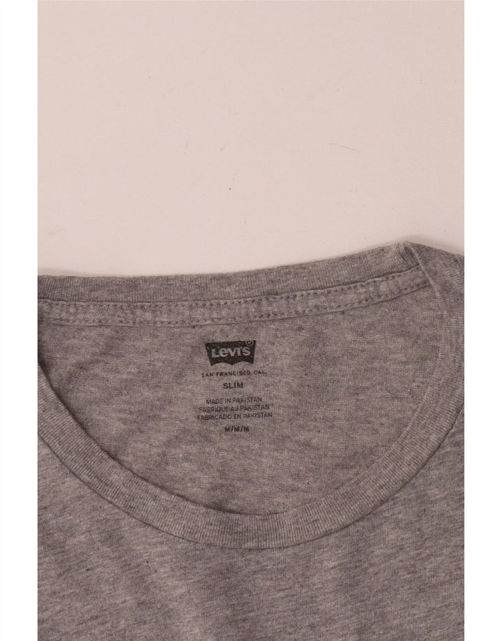 Levi's Womens Slim Graphic T-Shirt Top UK 14 Medium Grey