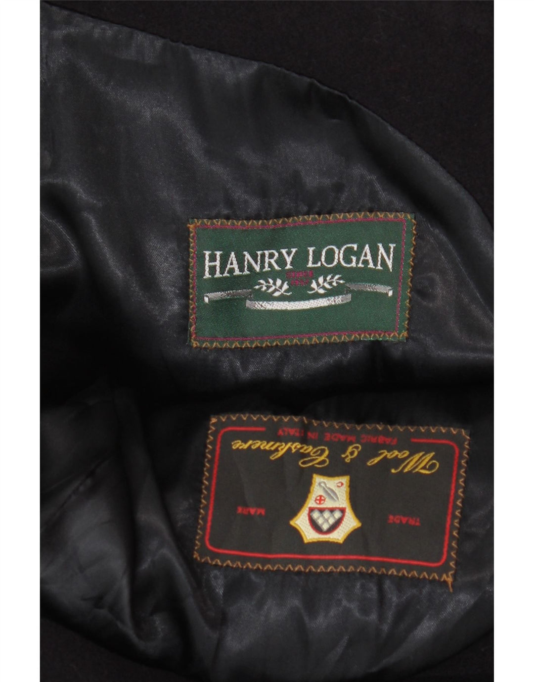 VINTAGE Mens Overcoat UK 40 Large Navy Blue Wool