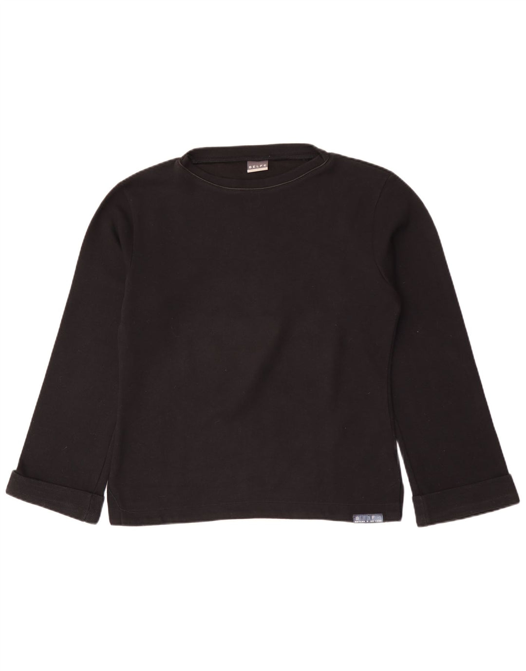 Belfe Womens Top Long Sleeve UK 12 Medium Black Polyester
