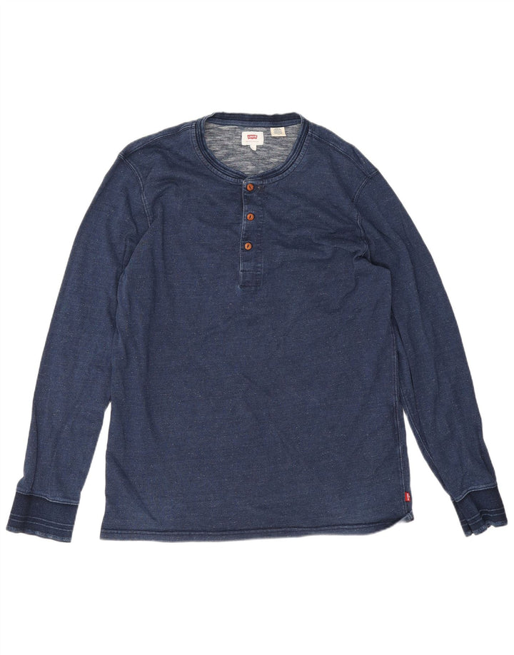 Levi's Mens Top Long Sleeve Large Navy Blue Cotton