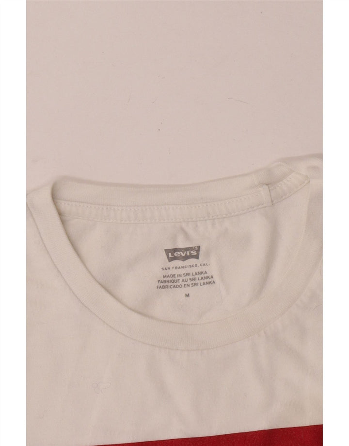Levi's Womens Graphic T-Shirt Top UK 12 Medium White