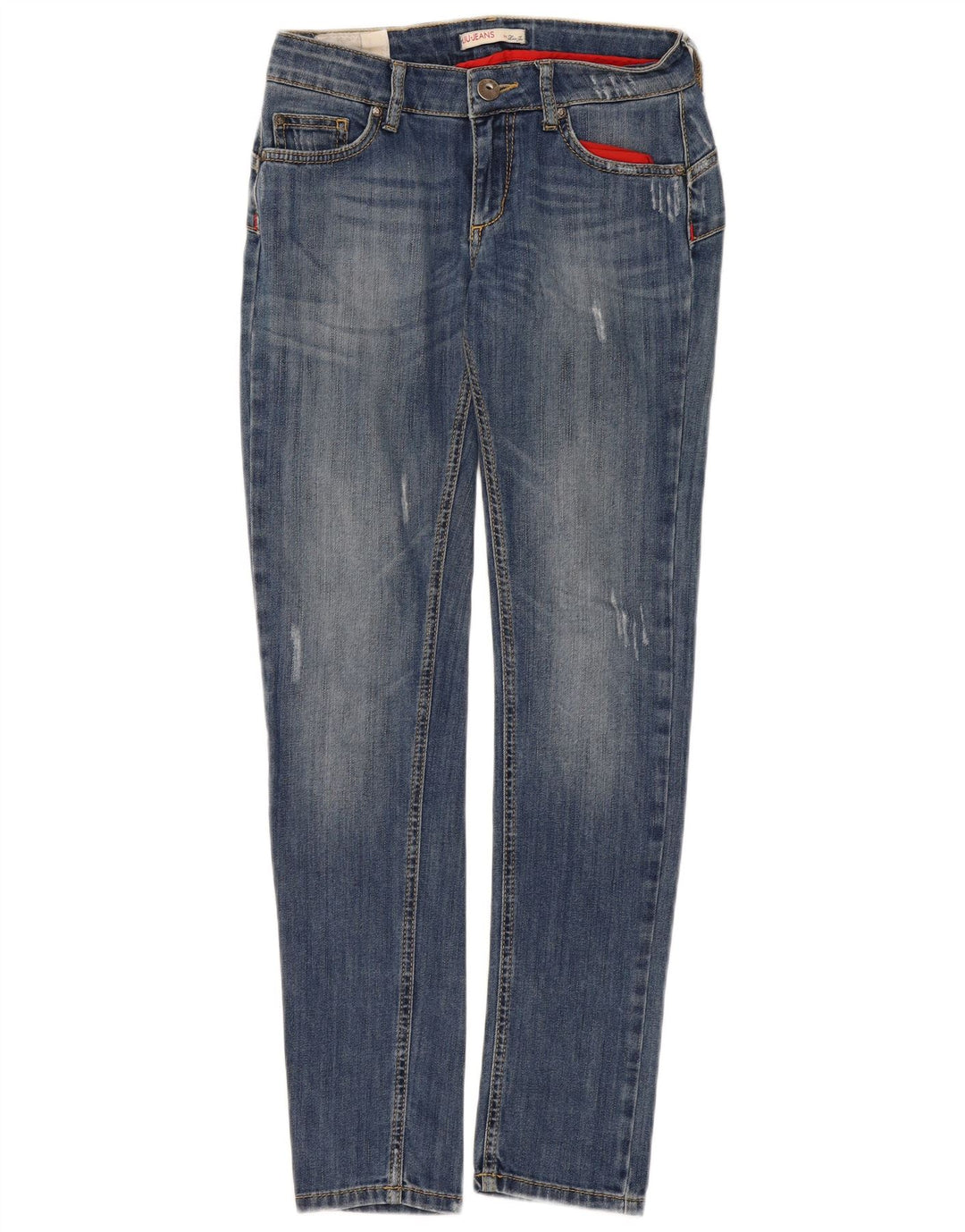 Liu Jo Womens Distressed Slim Jeans W29 L31 Blue Cotton