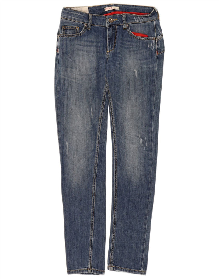 Liu Jo Womens Distressed Slim Jeans W29 L31 Blue Cotton