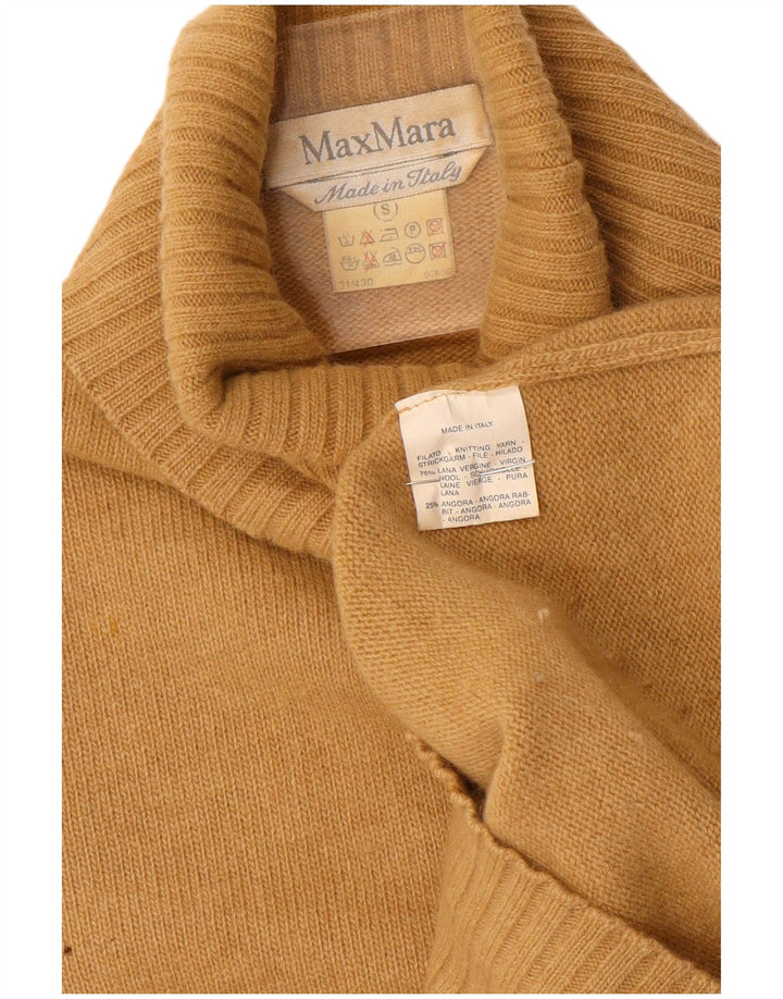 MAX MARA Womens Oversized Roll Neck Jumper Sweater UK 10 Small Brown Wool