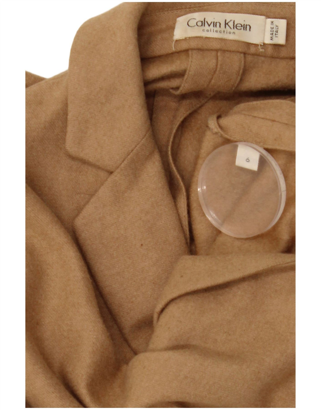 CALVIN KLEIN Womens Crop 2 Button Blazer Jacket US 6 Medium Brown