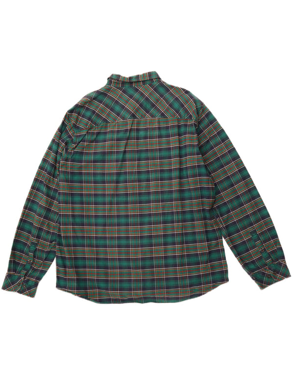 TIMBERLAND Mens Earthkeepers Slim Fit Flannel Shirt 3XL Green Check Cotton