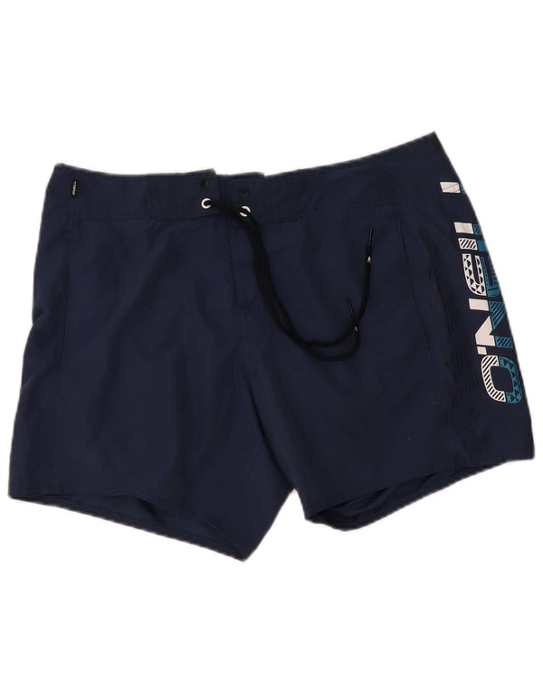O'NEILL Mens Graphic Swimming Shorts Medium  Navy Blue Polyester